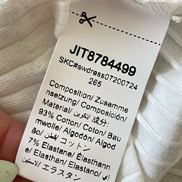 NWOT SHEIN t-shirt dress ribbed white casual short sleeve bodycon - Picture 5 of 5